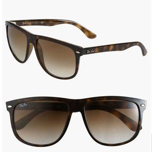 Ray Ban Boyfriend Flat Top Tortoise Sunglasses